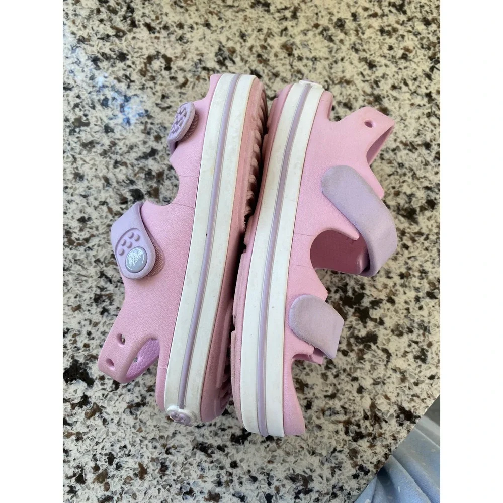 Crocs Bayaband Sandal Kids Size 11 Pink Lavender Excellent Strappy Water Shoe